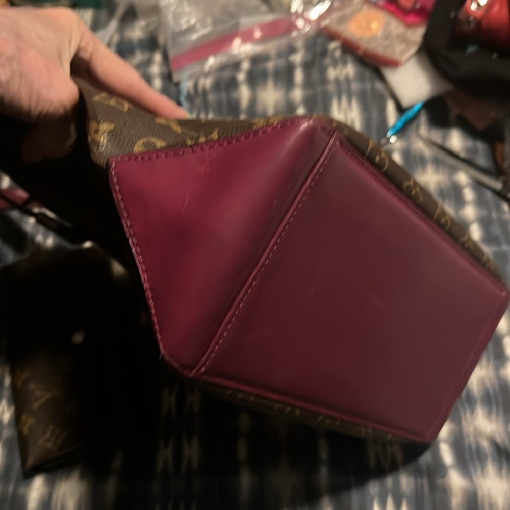 Louis Vuitton Brown and Purple Monogram Tote and matching wallet. - Picture 4 of 14